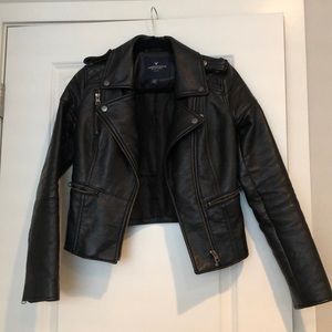 American eagle vegan leather biker jacket XS